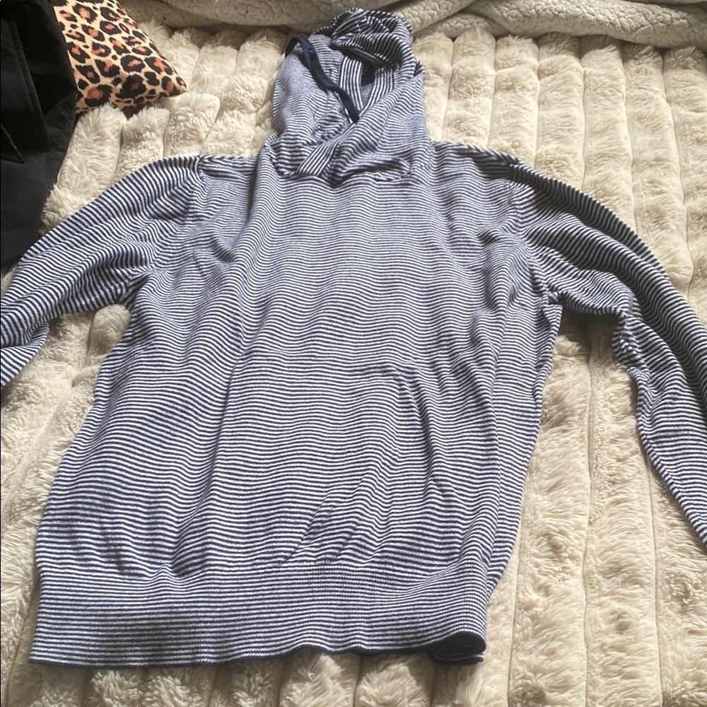 Striped Navy and White Men's Sweater